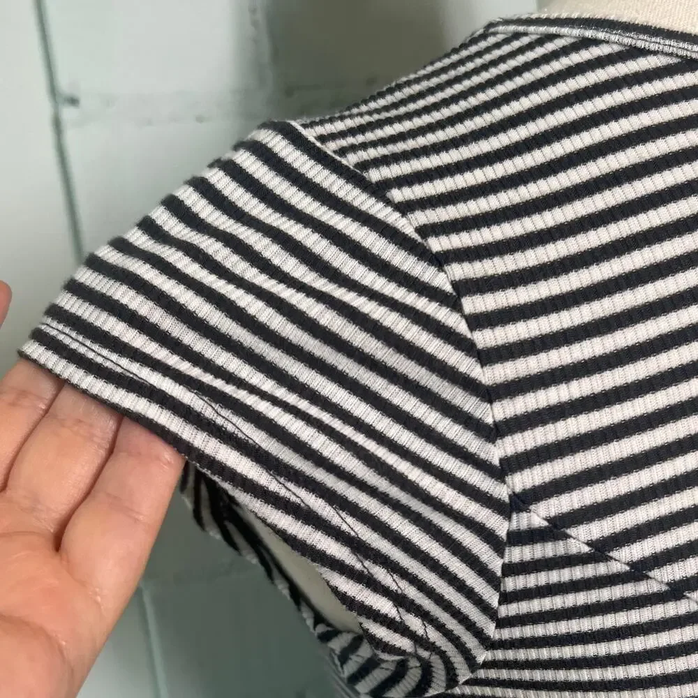 Billabong Same Love Black and White Striped Skater Dress Women's Small - Picture 5 of 10